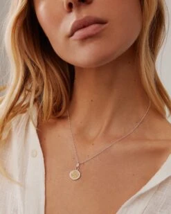 Alternative view of Anna Beck Classic Medium Circle Necklace - Gold & Silver