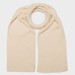 Green Thomas Ribbed Scarf - Winter White -Lulu&M 23 37RIBBEDSCARFWINTERWHITE jpg