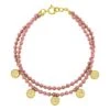 Anna Beck Beaded Bracelet - Pink Opal/Gold -Lulu&M 2315B GPKOP