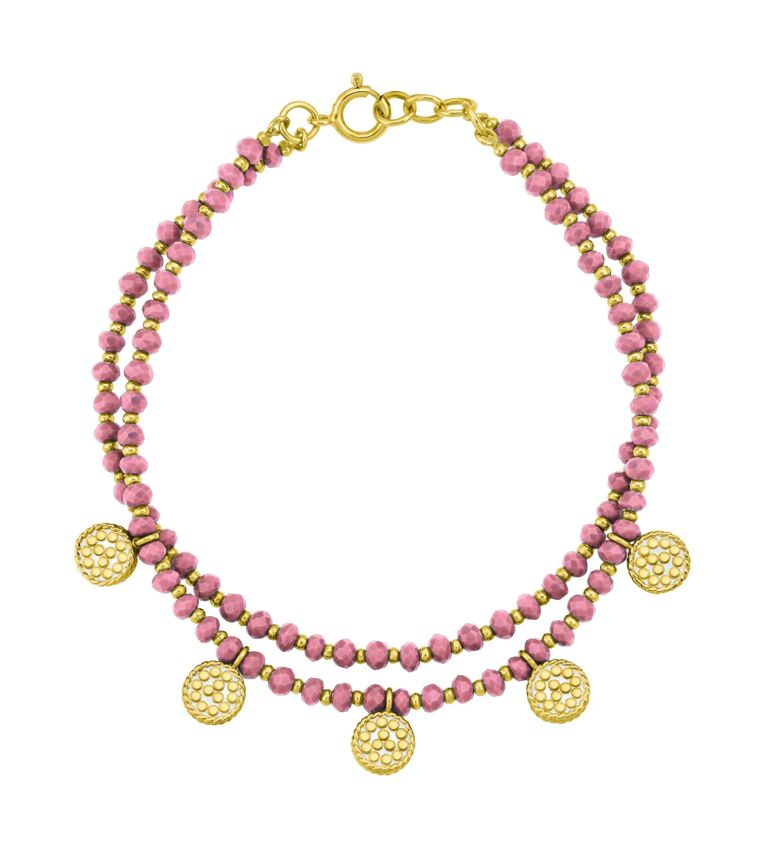 Anna Beck Beaded Bracelet - Pink Opal/Gold 3 Anna Beck Beaded Bracelet - Pink Opal/Gold