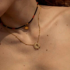 Alternative view of Mishky Fringe Sun Small Necklace - Ivory/Gold