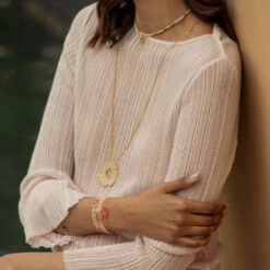 Mishky Fringe Sun Large Necklace - Ivory/Gold -Lulu&M 24 jpg