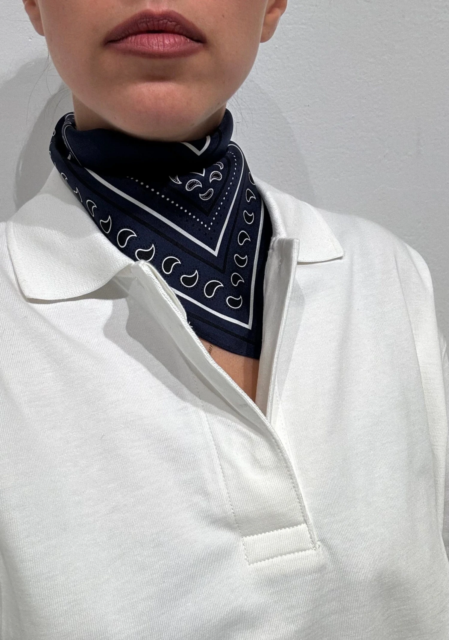 Lescarf Paisley Scarf - Navy 5 Lescarf Paisley Scarf - Navy - Image 3