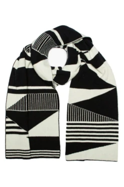 Green Thomas Semaphore Blanket Scarf - Black White