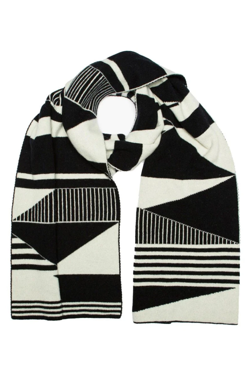 Green Thomas Semaphore Blanket Scarf - Black White 3 Green Thomas Semaphore Blanket Scarf - Black White