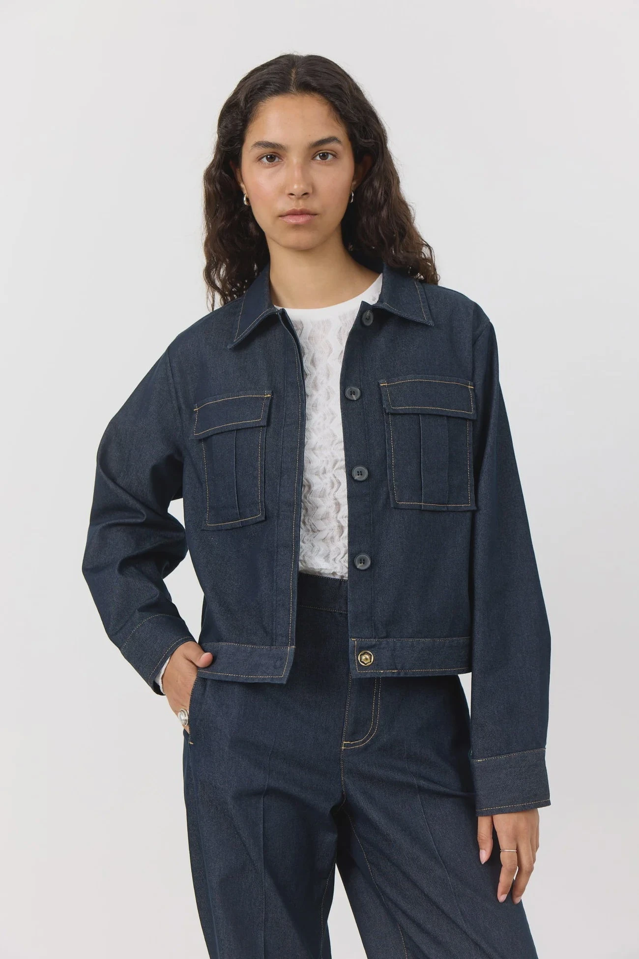 Levete Room Inez 2 Jacket - Dark Denim 3 Levete Room Inez 2 Jacket - Dark Denim