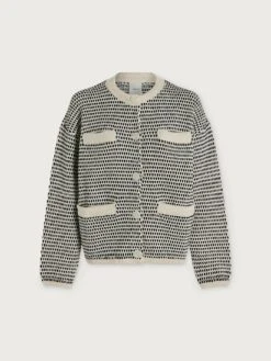 Alternative view of Varley Tidewell Textured Knit Jacket - Birch Multi Stitch