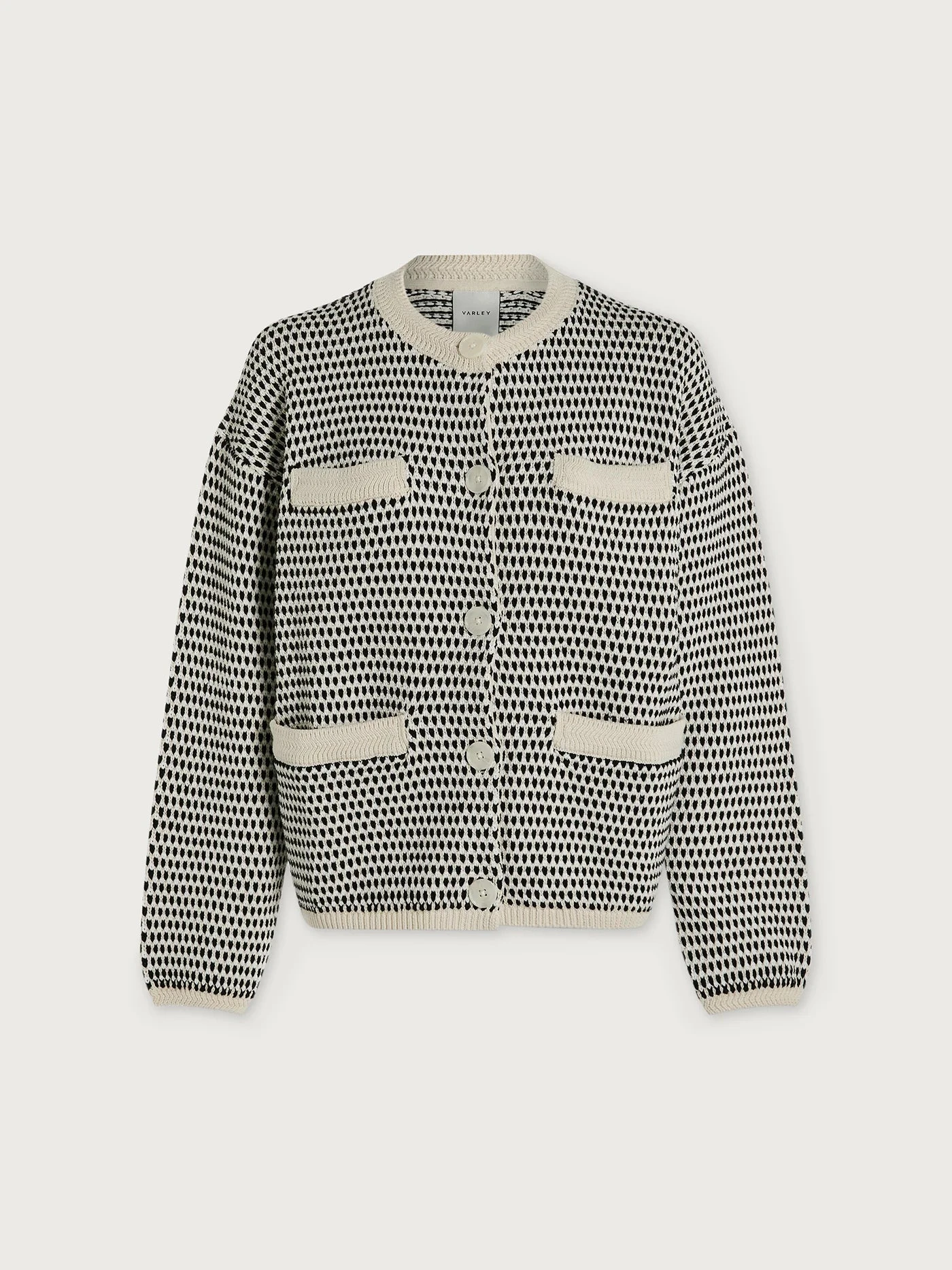 Varley Tidewell Textured Knit Jacket - Birch Multi Stitch 4 Varley Tidewell Textured Knit Jacket - Birch Multi Stitch - Image 2