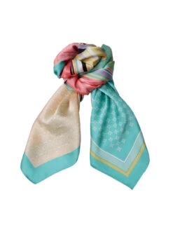 Alternative view of Black Colour Romina Mini Scarf - Green Multi