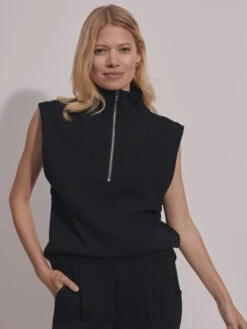 Varley Magnolia Half Zip Tank - Black
