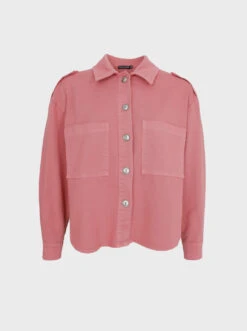 Black Colour Tully Shirt Jacket - Dust Rose