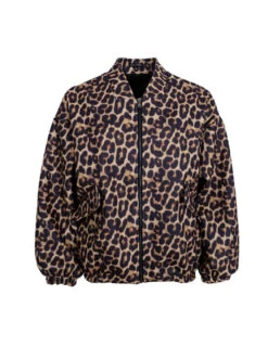 Black Colour Leo Bomber Jacket - Leopard -Lulu&M 40846LE 1 1056x1408 jpg