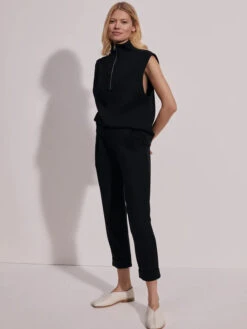 Alternative view of Varley Magnolia Half Zip Tank - Black