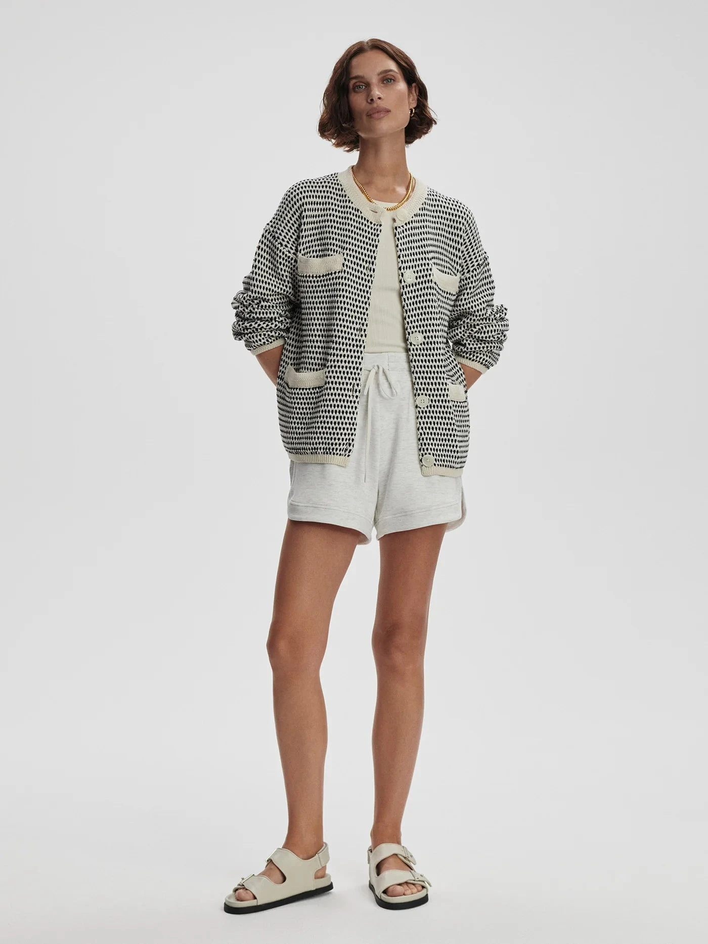 Varley Tidewell Textured Knit Jacket - Birch Multi Stitch 6 Varley Tidewell Textured Knit Jacket - Birch Multi Stitch - Image 4