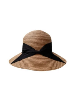 Alternative view of Black Colour Cannes Summer Hat - Natural