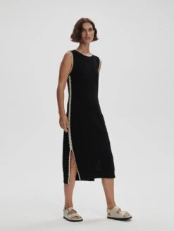 Varley Dwight Tank Knit Dress - Black/White -Lulu&M 87d45dd5647ee7f6a20e850cd027ea6a32228bb4 VAR02043 DWIGHT TANK KNIT MIDI DRESS BLACK WHITE jpg