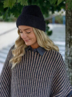 Alternative view of Black Colour Ginger Rib Hat - Black
