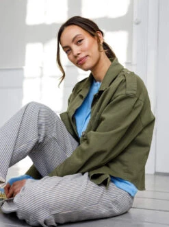 Alternative view of Black Colour Tully Shirt Jacket - Army