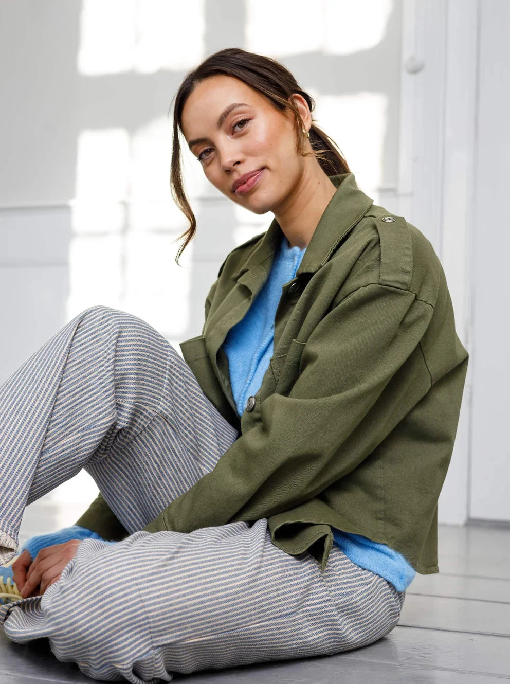 Black Colour Tully Shirt Jacket - Army 4 Black Colour Tully Shirt Jacket - Army - Image 2