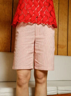 Alternative view of Black Colour Lolly Shorts - White/Red