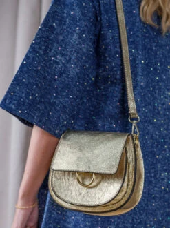 Alternative view of Black Colour Olivia Crossover Bag - Golden