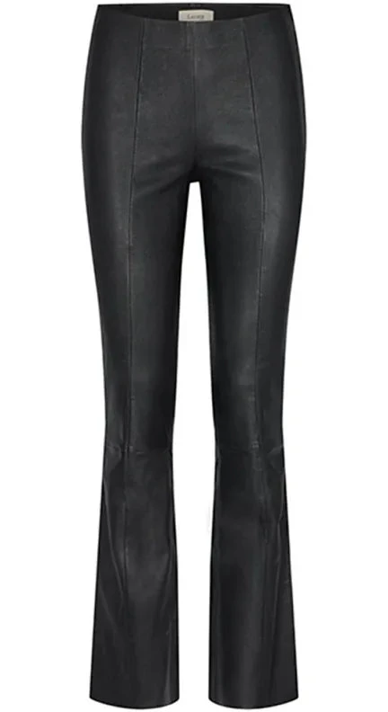 Levete Room Gloria 3 Leather Kick Flare - Black 5 Levete Room Gloria 3 Leather Kick Flare - Black - Image 3