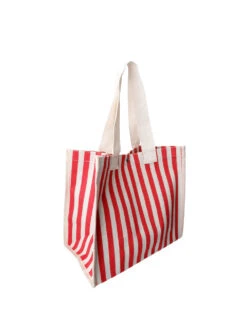 Black Colour Piper Tote Bag - Red Stripe -Lulu&M 9314RS 2 1024x1344 jpg