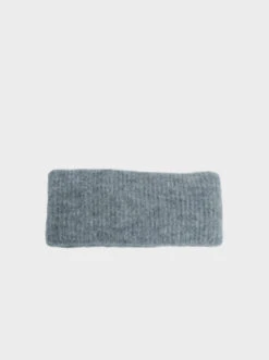 Black Colour Ginger Rib Knitted Headband - Grey