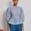 Vivere Ada Full Sleeve Bow Back Top - Light Blue 2 Vivere Ada Full Sleeve Bow Back Top - Light Blue -Lulu&M Ada Light blue F jpg