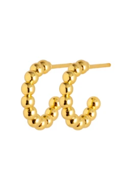 LULU Copenhagen Colour Ball Hoops - Gold