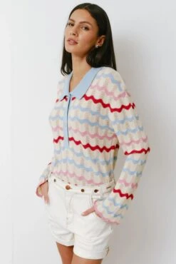 Seventy + Mochi Edie Henley Top - Baby Blue Stripe -Lulu&M Ali Tab Short 1483 jpg