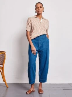 Alternative view of Vivere Waverley Barrel Leg Denim Jeans - Blue