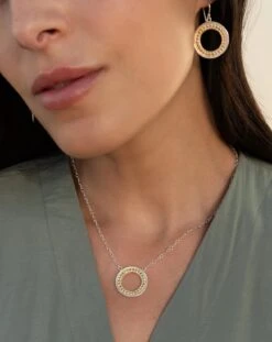 Alternative view of Anna Beck Classic Open Circle Necklace - Gold/Silver