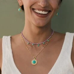 Alternative view of Anna Beck Vista Beaded Necklace - Lilac/Turquoise/Gold