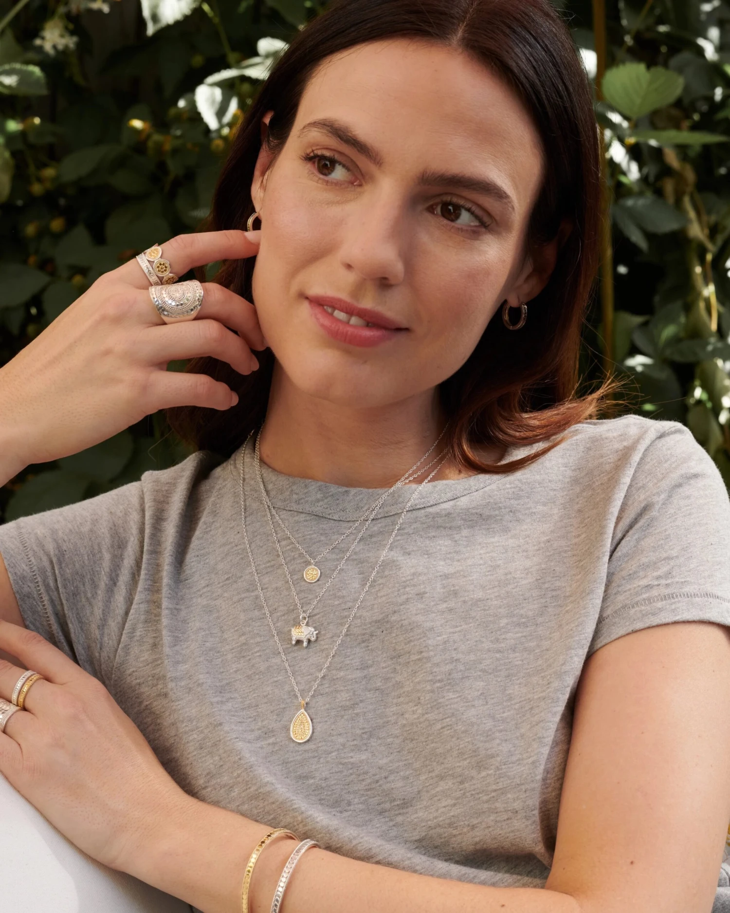 Anna Beck Classic Teardrop Pendant Necklace - Reversible - Gold/Silver 6 Anna Beck Classic Teardrop Pendant Necklace - Reversible - Gold/Silver - Image 4