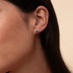 Alternative view of Anna Beck Dumortierite Stud Earrings - Silver