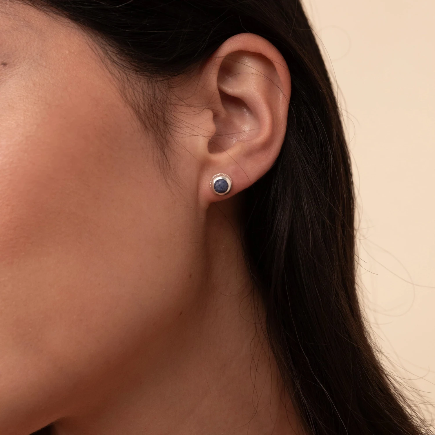 Anna Beck Dumortierite Stud Earrings - Silver 4 Anna Beck Dumortierite Stud Earrings - Silver - Image 2