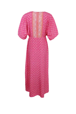 Alternative view of Black Colour Luna Long V-Neck Dress - Pink Empire