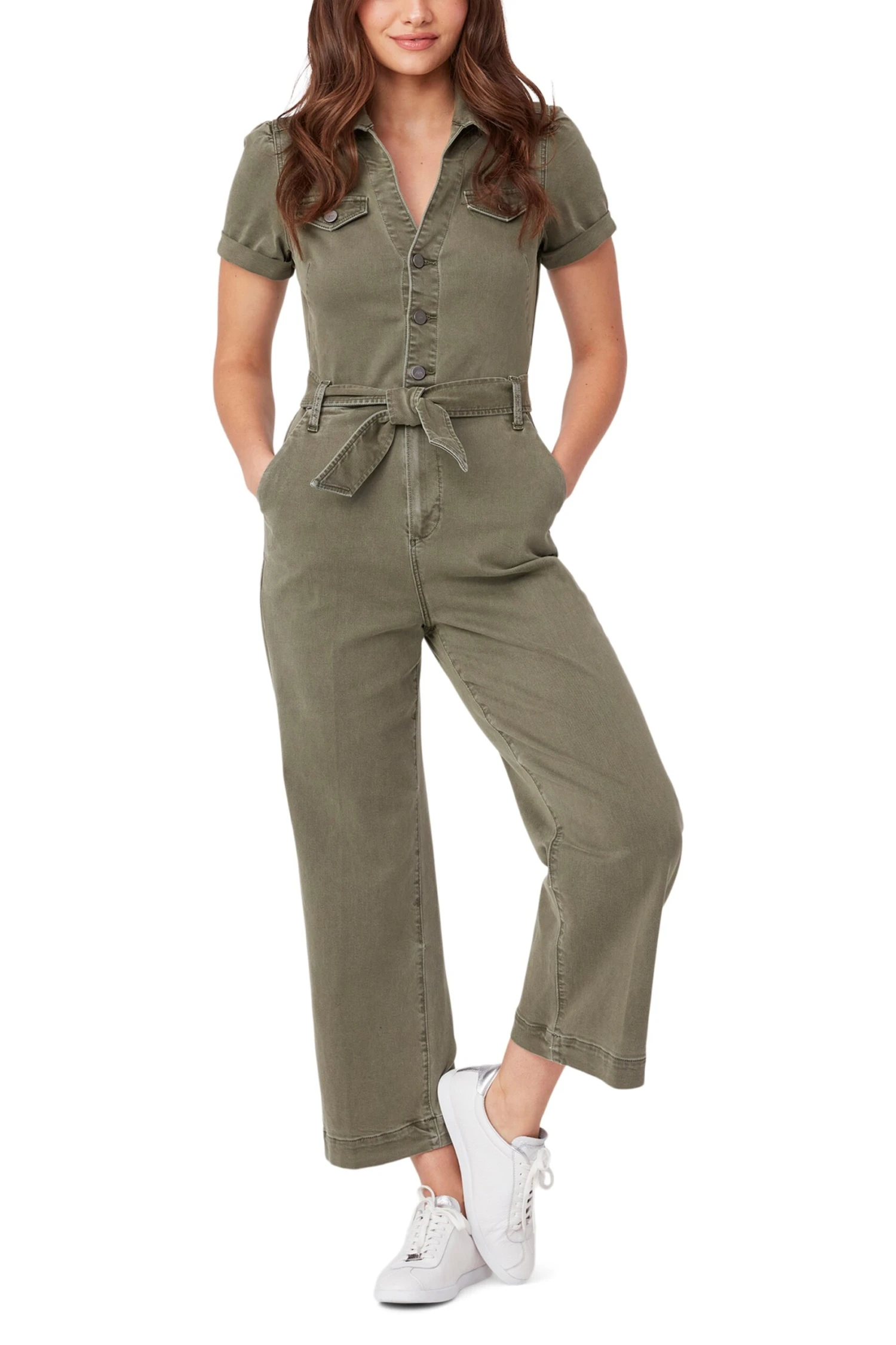 Paige Anessa Puff SS Jumpsuit - Vintage Ivy Green 5 Paige Anessa Puff SS Jumpsuit - Vintage Ivy Green - Image 3