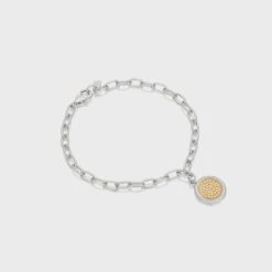 Anna Beck Classic Smooth Rim Charm Bracelet - Gold & Silver -Lulu&M BR10117 TWT 1 3000x jpg