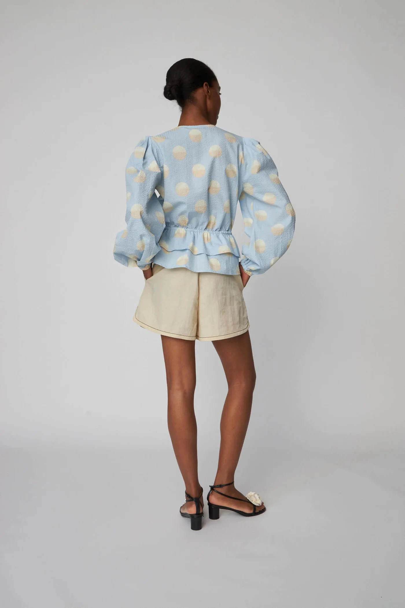 Stella Nova Big Dot Blouse - Light Blue 4 Stella Nova Big Dot Blouse - Light Blue - Image 2