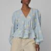 Stella Nova Big Dot Blouse - Light Blue -Lulu&M Big Dot Blouse Blouse SC51 2063 302 Light Blue 2 jpg