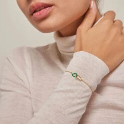 Enamel Copenhagen Organic Double Circle Bracelet - Grass Green -Lulu&M Bracelet Organic Double Circle Bracelets B115G Grass Green 1 jpg