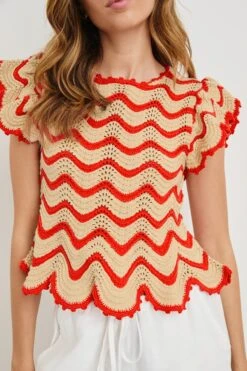 Rails Coen Top - Cherry Oat 8 Rails Coen Top - Cherry Oat -Lulu&M COEN CHERRY STRIPE 3