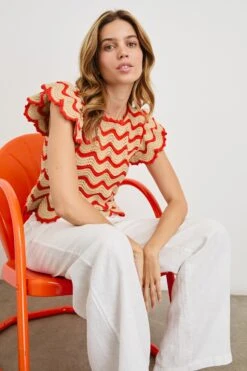 Rails Coen Top - Cherry Oat 10 Rails Coen Top - Cherry Oat -Lulu&M COEN CHERRY STRIPE 6
