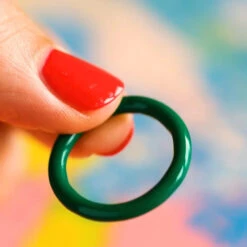 LULU Copenhagen Colour Ring Enamel - Green -Lulu&M COLOR RING ENAMEL Rings LULU1152 Green 2 1000x jpg