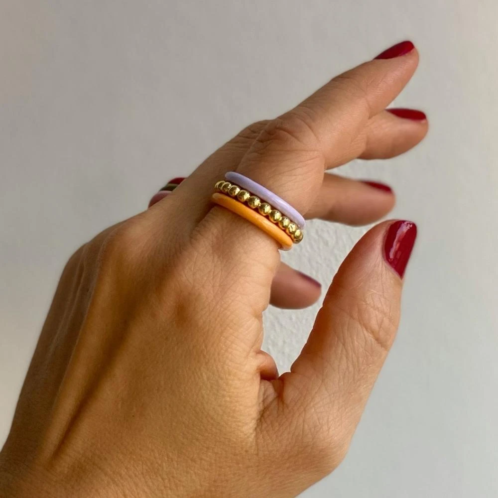 LULU Copenhagen Colourful Enamel Ring - Dusty Pink 4 LULU Copenhagen Colourful Enamel Ring - Dusty Pink - Image 2