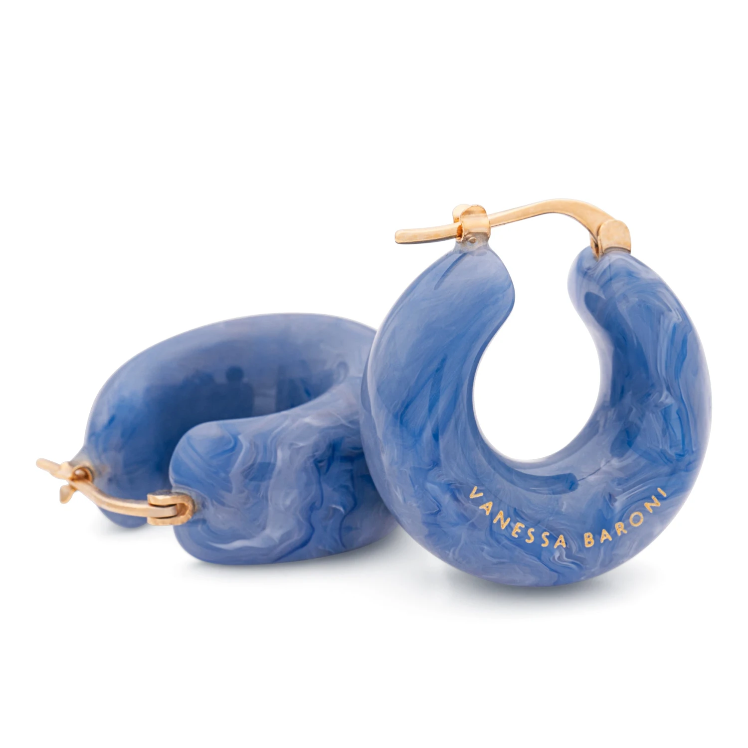 Vanessa Baroni Circlet Earring - Ocean Blue 4 Vanessa Baroni Circlet Earring - Ocean Blue - Image 2