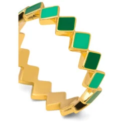 LULU Copenhagen Confetti Ring - Gold Plated/Green -Lulu&M Confetti Ring gold plated Rings LULU1530 Green 4 jpg