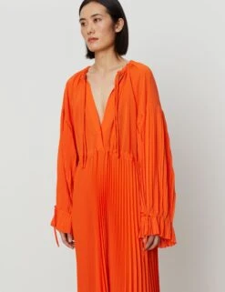 DAY Birger Et Mikkelson Leighton Solid Plissé Dress - Flame 10 DAY Birger Et Mikkelson Leighton Solid Plissé Dress - Flame -Lulu&M DAY65242197 171462 2